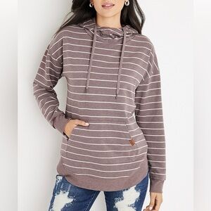 Maurices 2X Striped Homeward Fleece Hoodie